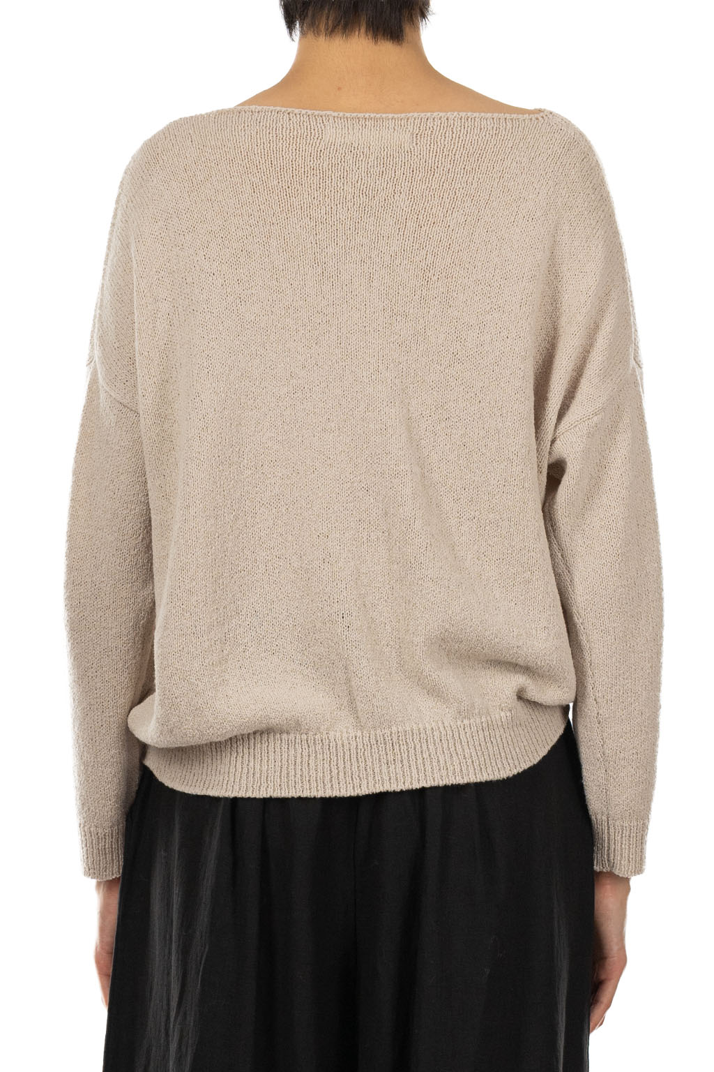 Evam Eva - Wool Lily Boat Neck Pullover - Ecru