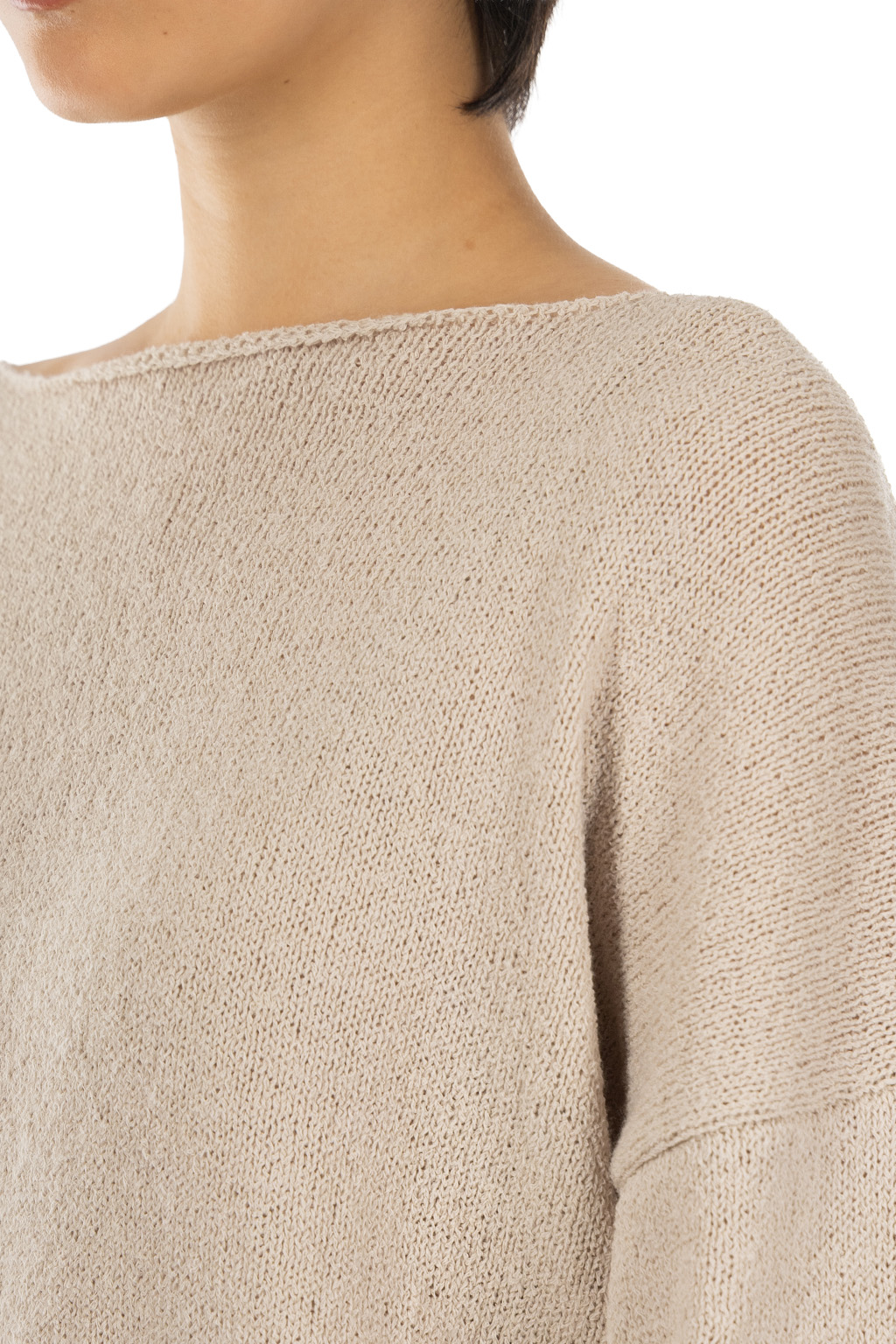 Evam Eva - Wool Lily Boat Neck Pullover - Ecru