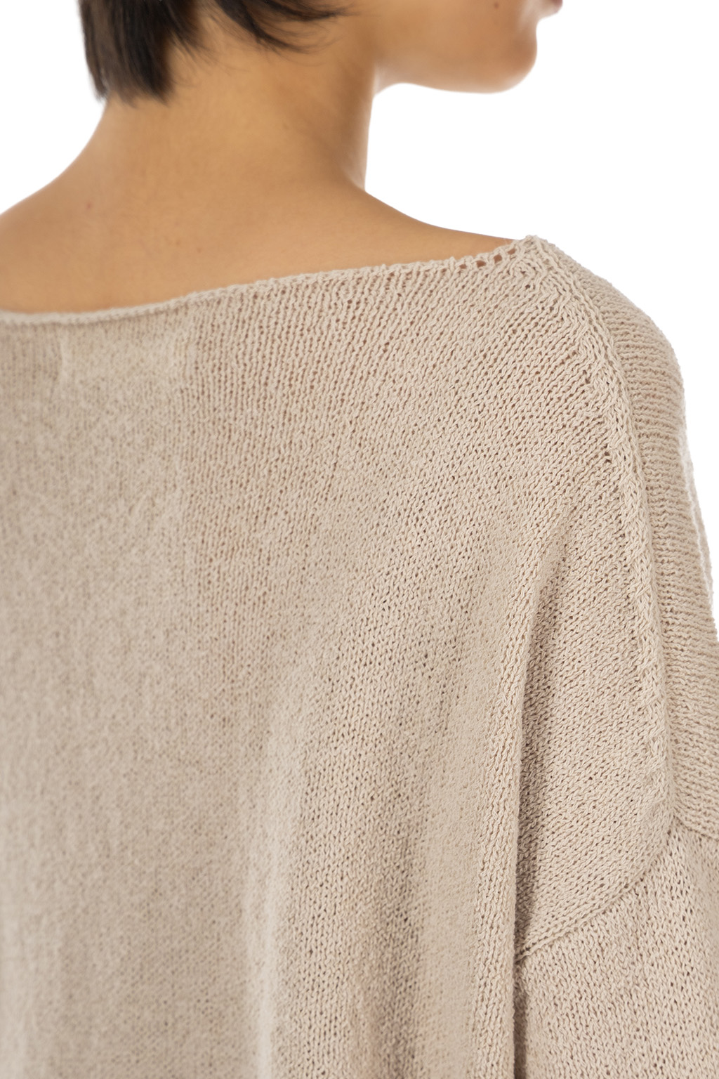 Evam Eva - Wool Lily Boat Neck Pullover - Ecru