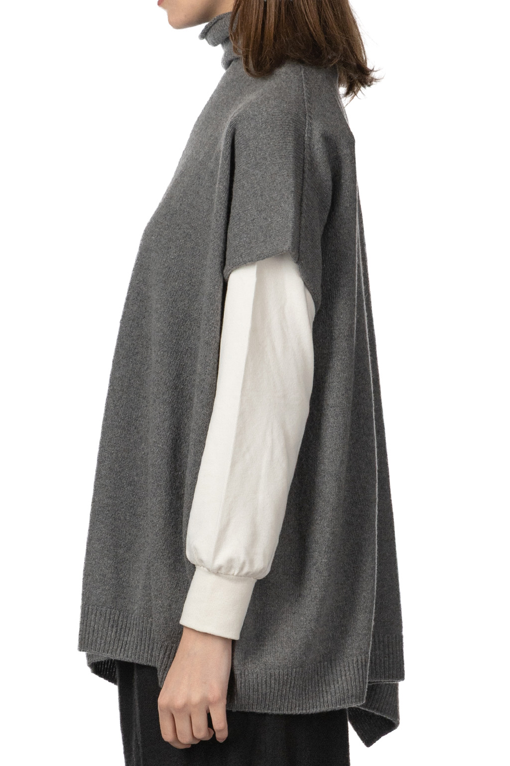 Evam Eva - Wool Sable Poncho - Gray