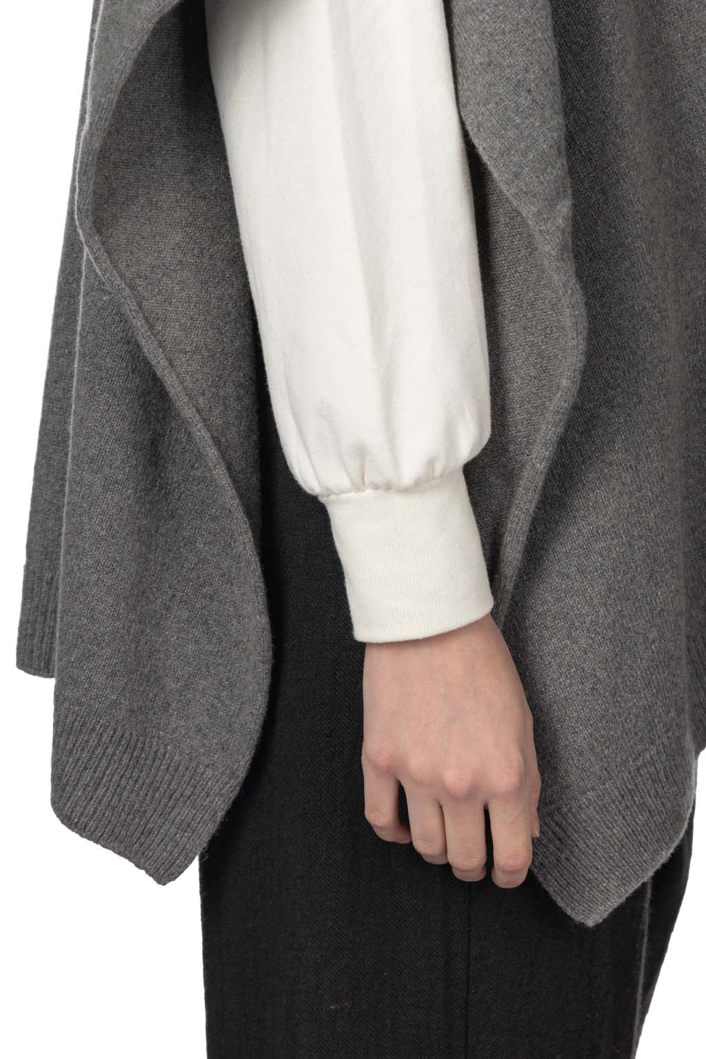 Evam Eva - Wool Sable Poncho - Gray