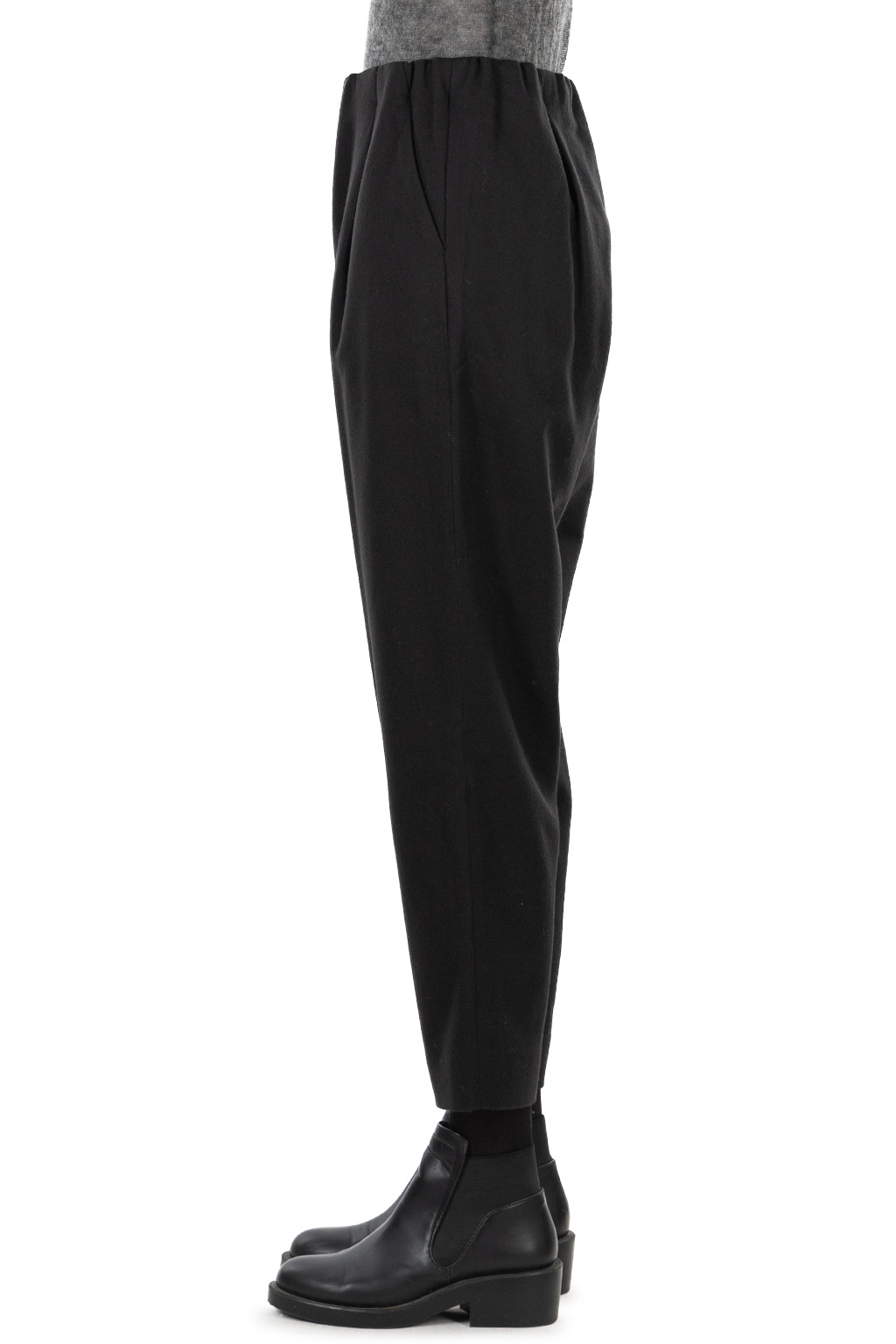Evam Eva - Wool Tuck Pants - Sumi