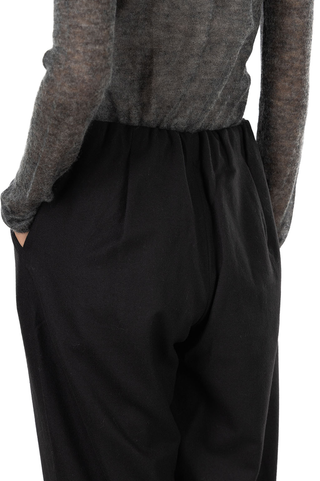 Evam Eva - Wool Tuck Pants - Sumi