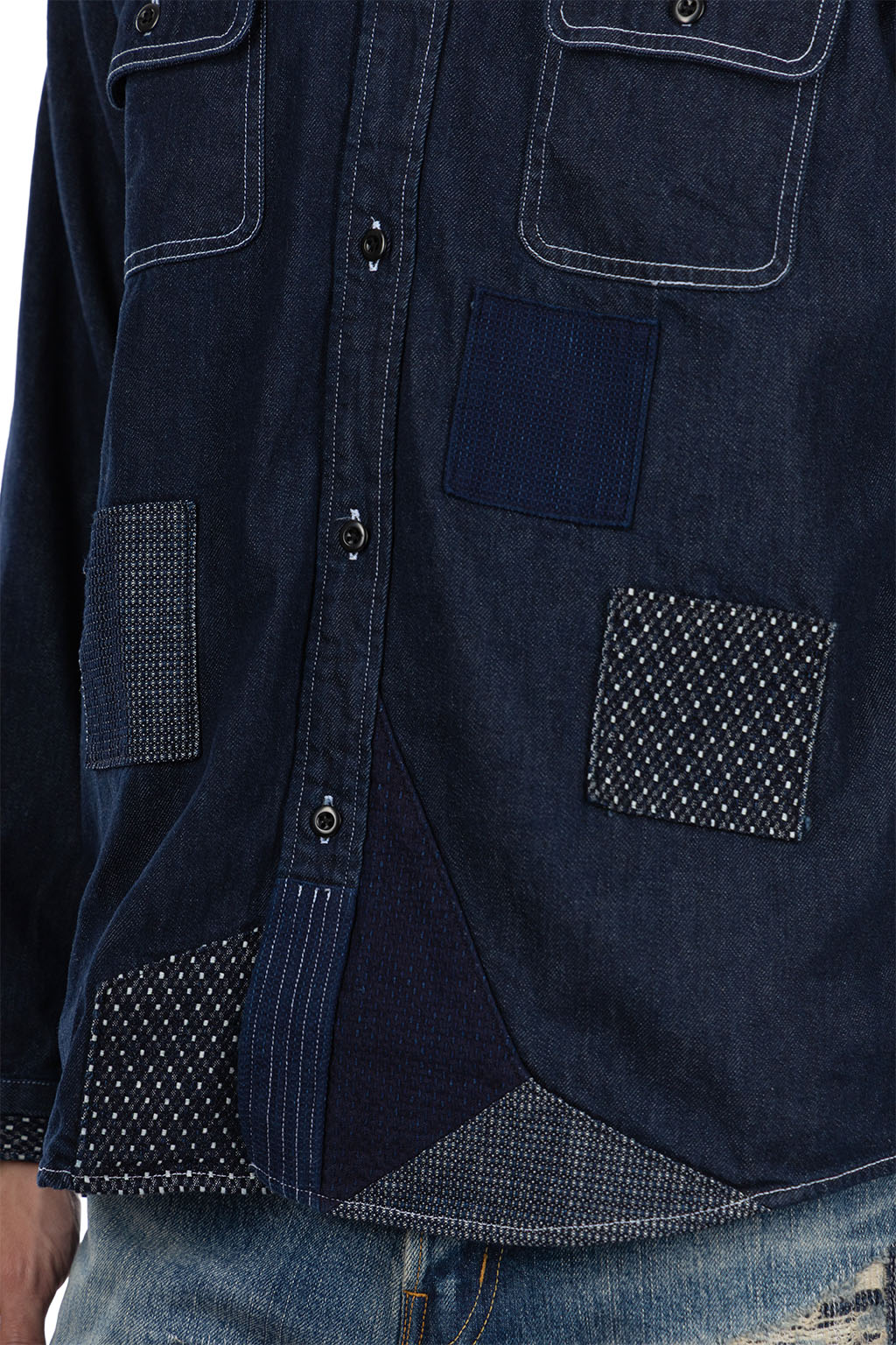 FDMTL - Patch Denim Shirt Rinse - Indigo