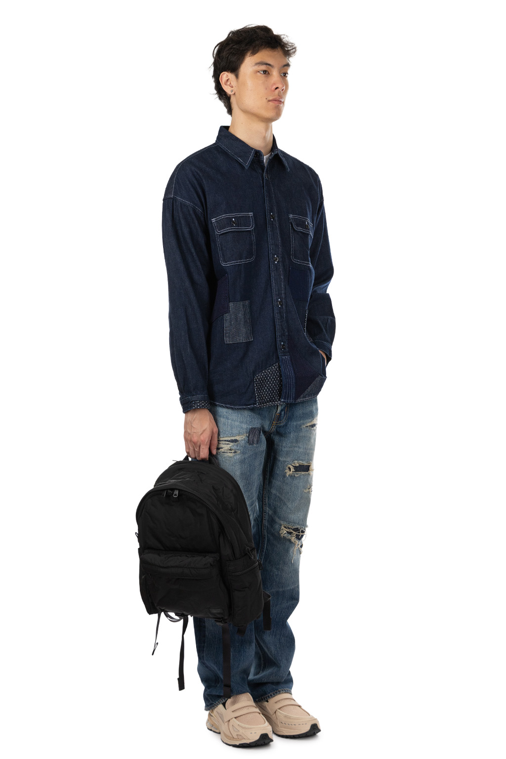 FDMTL - Patch Denim Shirt Rinse - Indigo