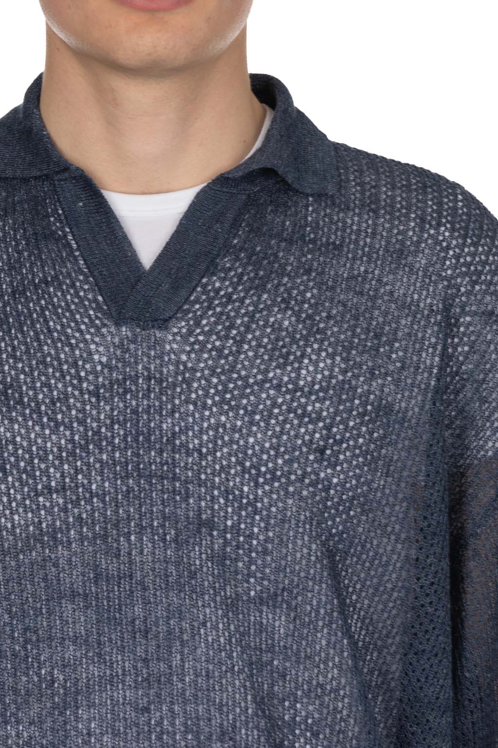 HERILL - Linen WG Polo Shirt - Indigo