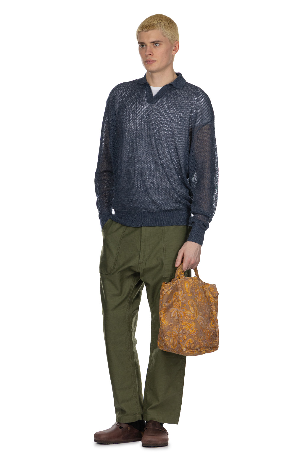 HERILL - Linen WG Polo Shirt - Indigo