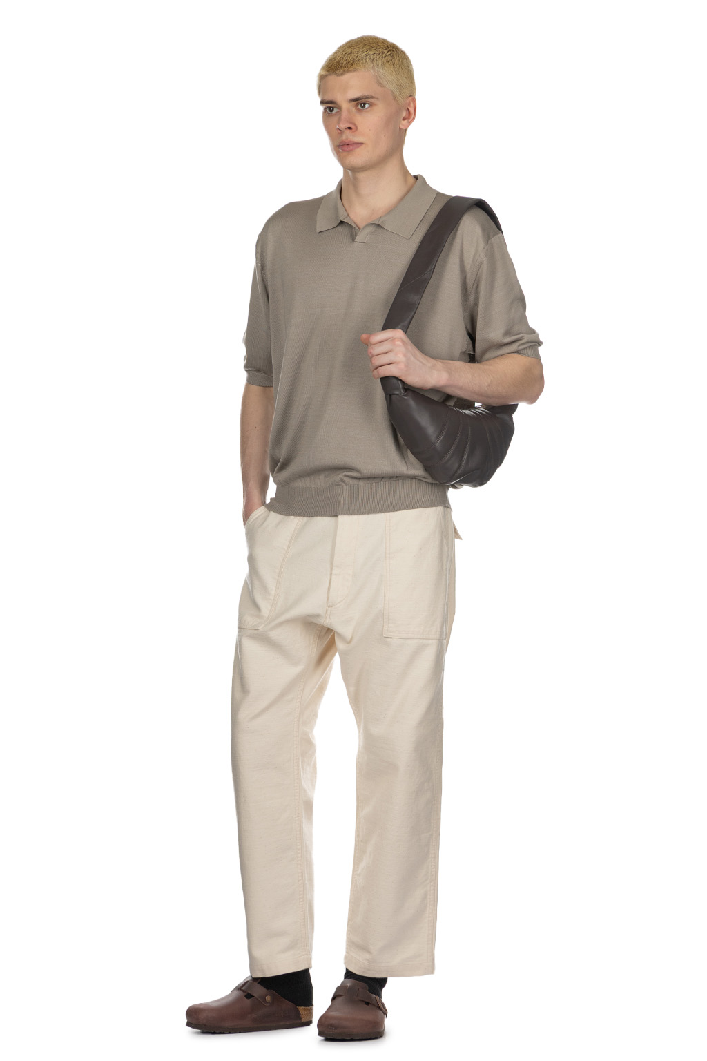 HERILL - Silk Polo Shirt - Beige