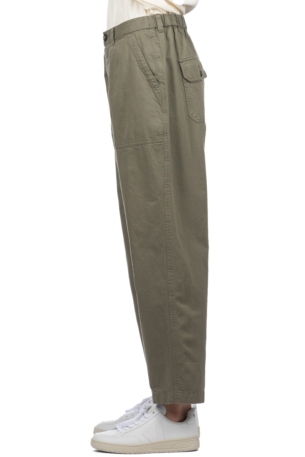 ichi - Cotton Tapered Pants - Green