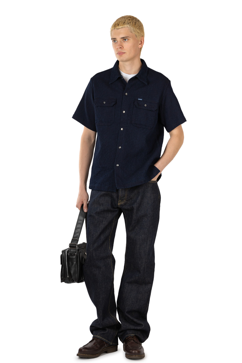 Iron Heart - 10oz Dobby Cloth Short Sleeve Mechanic Shirt - Indigo