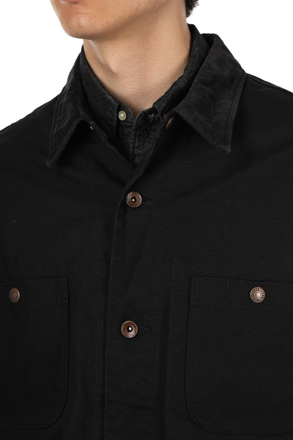 Iron Heart - 10oz Kurashikizome Organic Cotton Duck Chore Jacket - Black