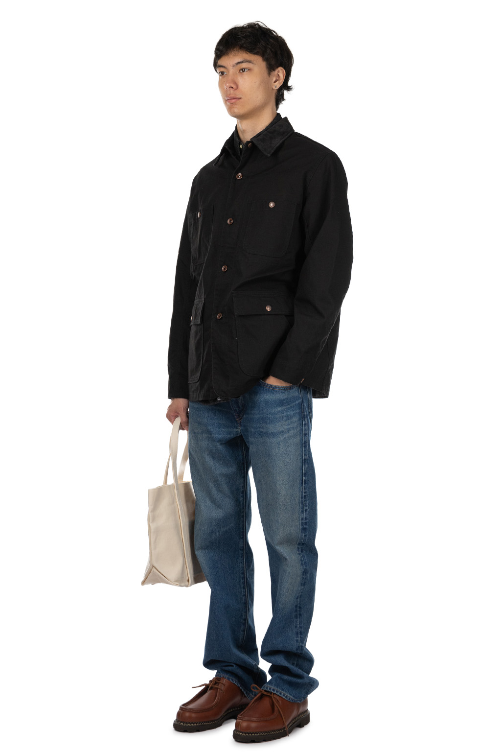 Iron Heart - 10oz Kurashikizome Organic Cotton Duck Chore Jacket - Black
