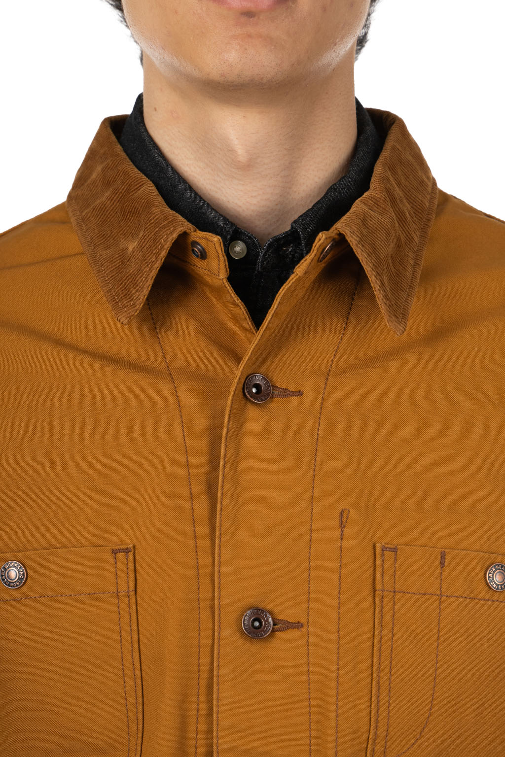 Iron Heart - 10oz Kurashikizome Organic Cotton Duck Chore Jacket - Brown