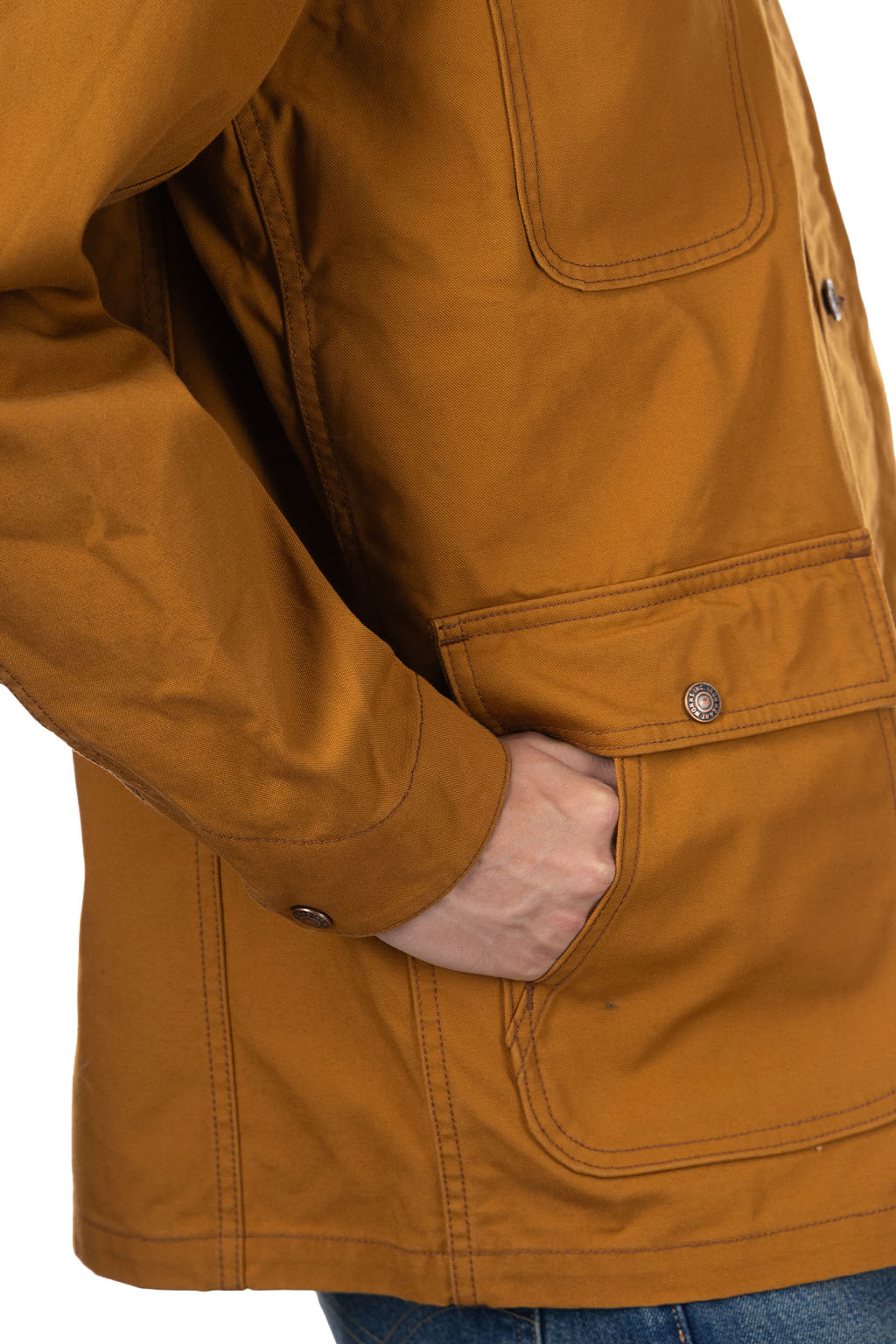 Iron Heart - 10oz Kurashikizome Organic Cotton Duck Chore Jacket - Brown