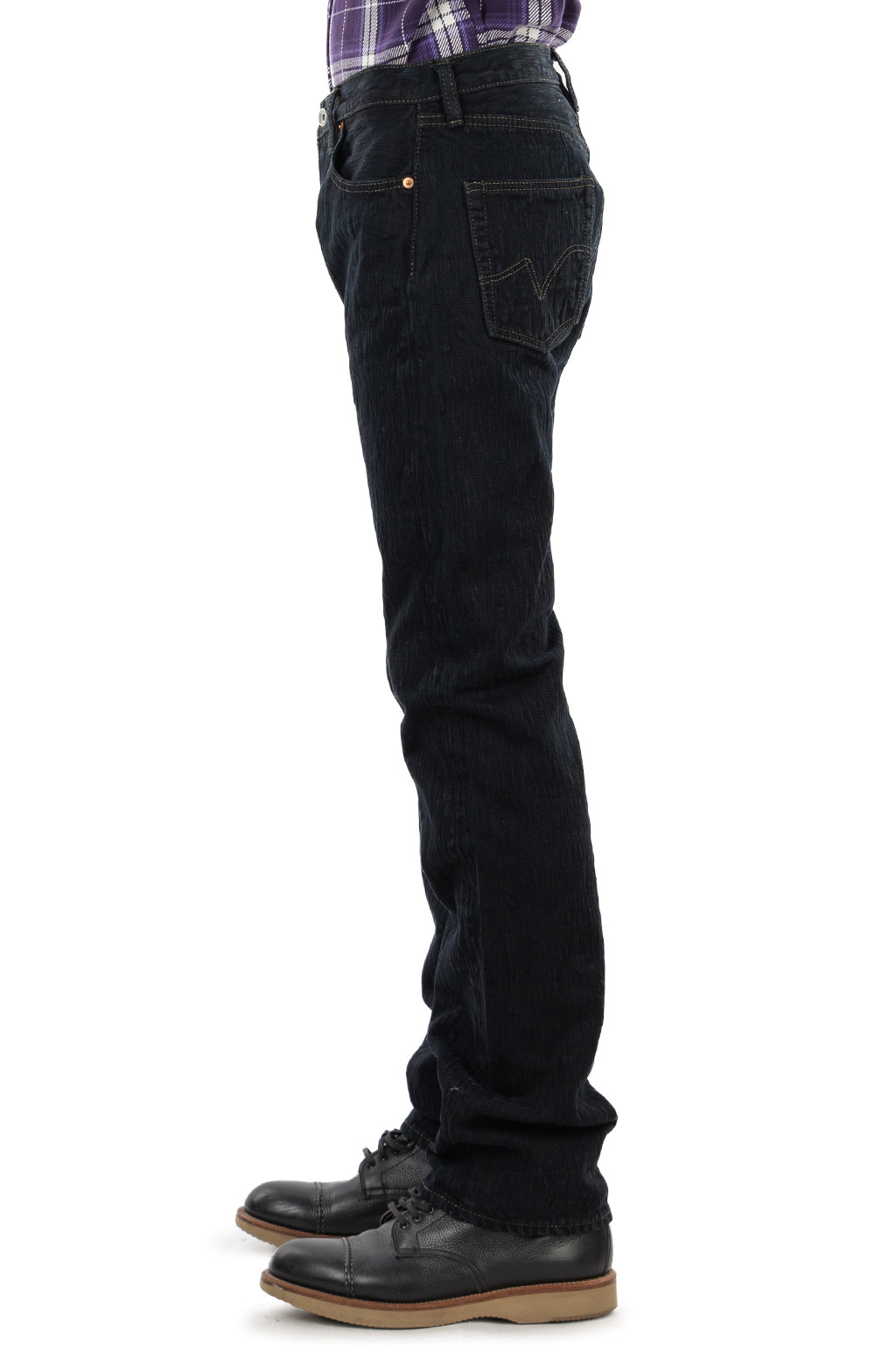 Iron Heart - 16oz Slubby Selvedge Denim Straight Cut - Indigo Overdyed Black