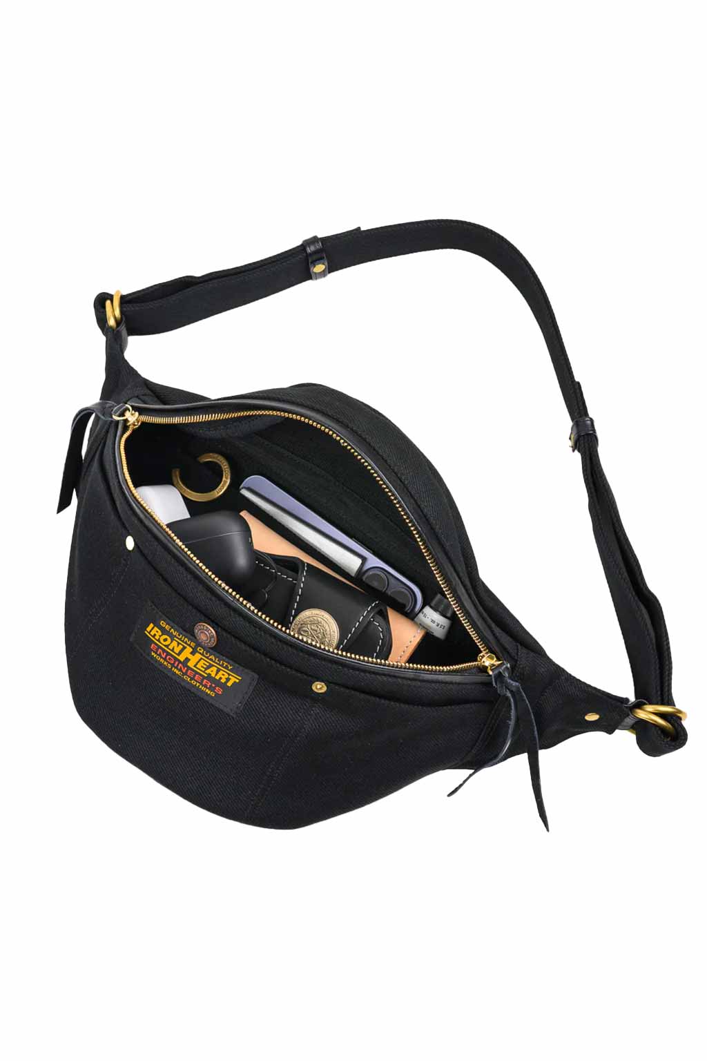 Iron Heart - IHE-37-BLK - 21oz Denim Waist Bag - Superblack Non-Fade