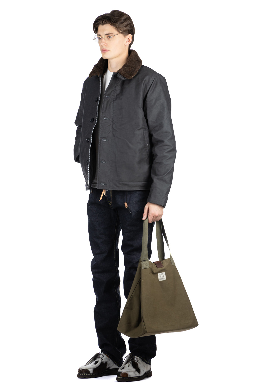 Iron Heart - Oiled Whipcord N1 Deck Jacket - Black