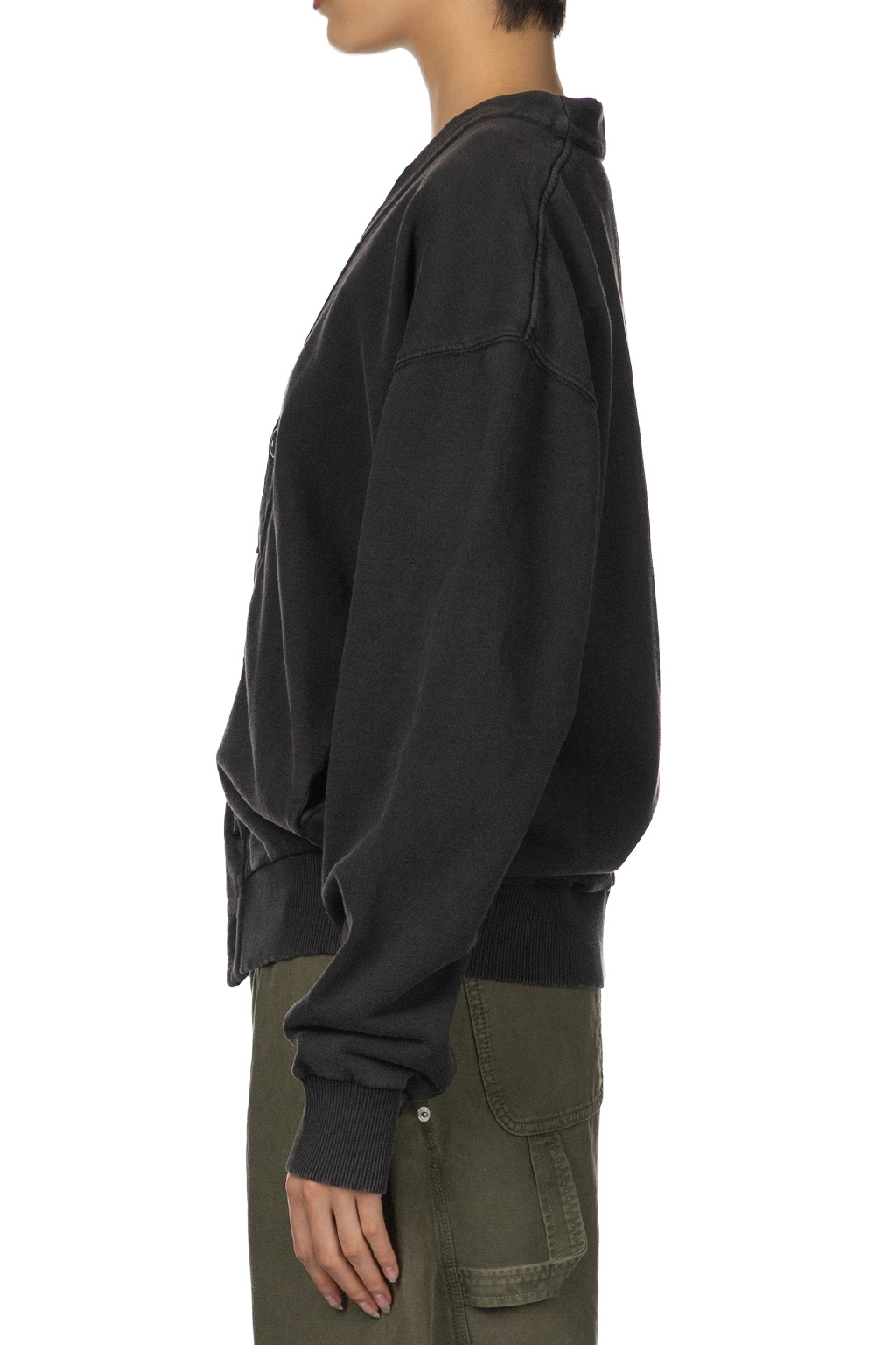 JW Anderson - Garment Dye V Neck Cardigan - Washed Black