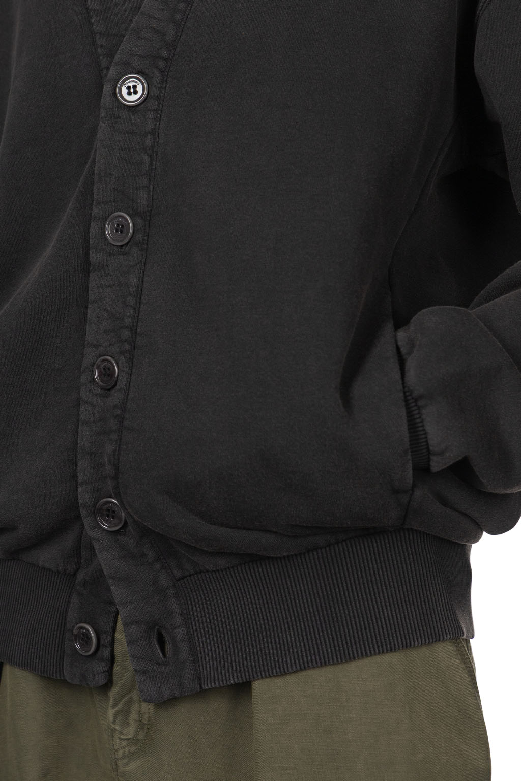 JW Anderson - Garment Dye V Neck Cardigan - Washed Black