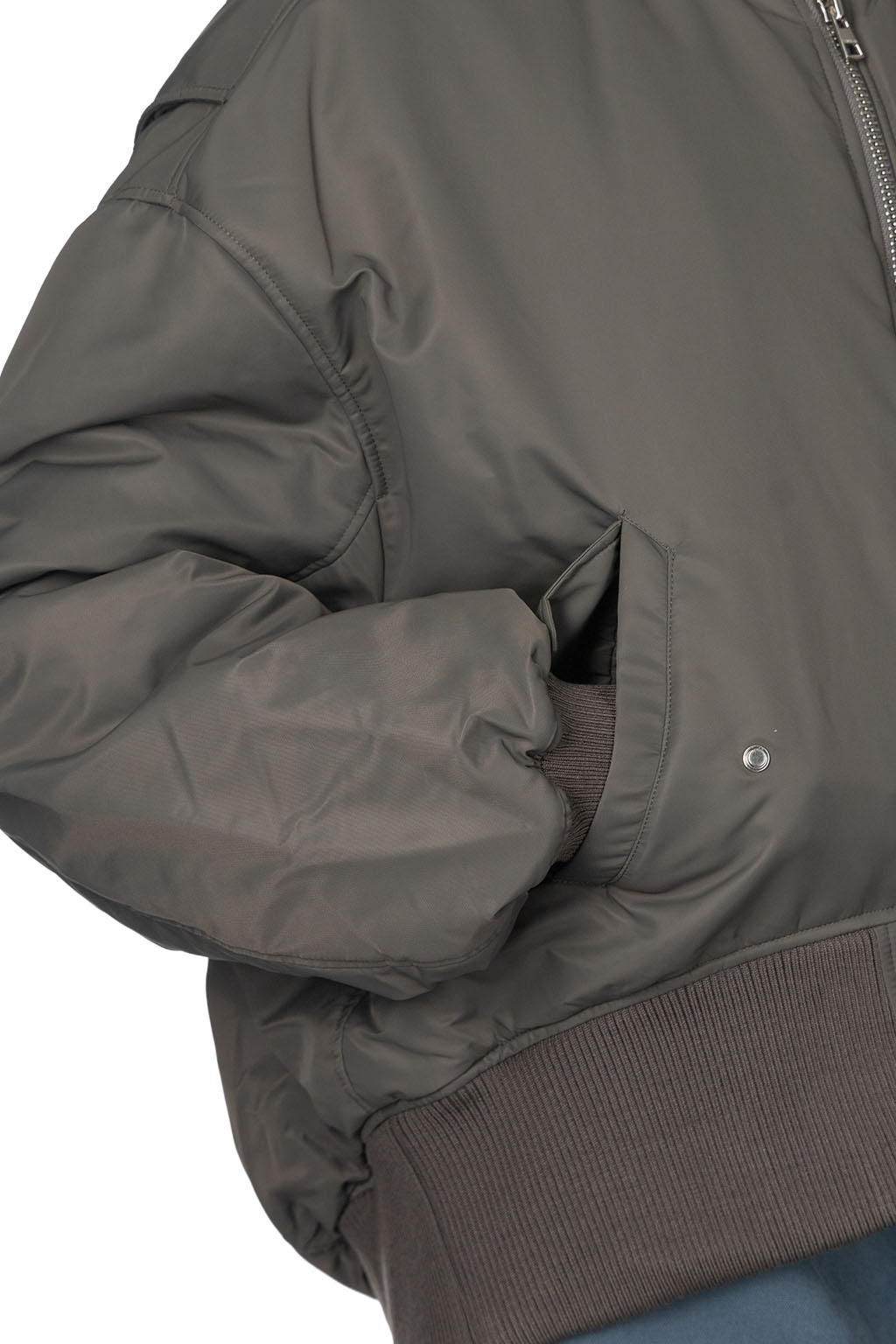 JW Anderson - Oversized Curved Hem Bomber Jacket - Steel