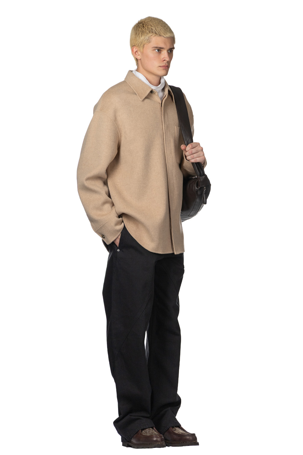 JW Anderson - Oversized Shirt Jacket - Clay Melange