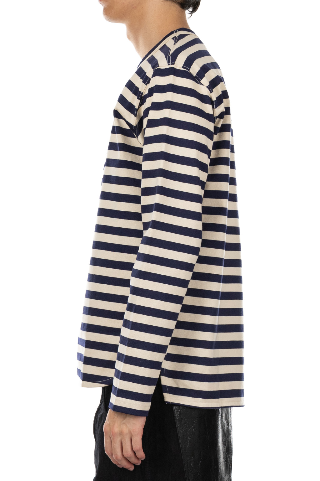 Junya Watanabe MAN - Cotton Jersey LS Tee - Navy x Natural