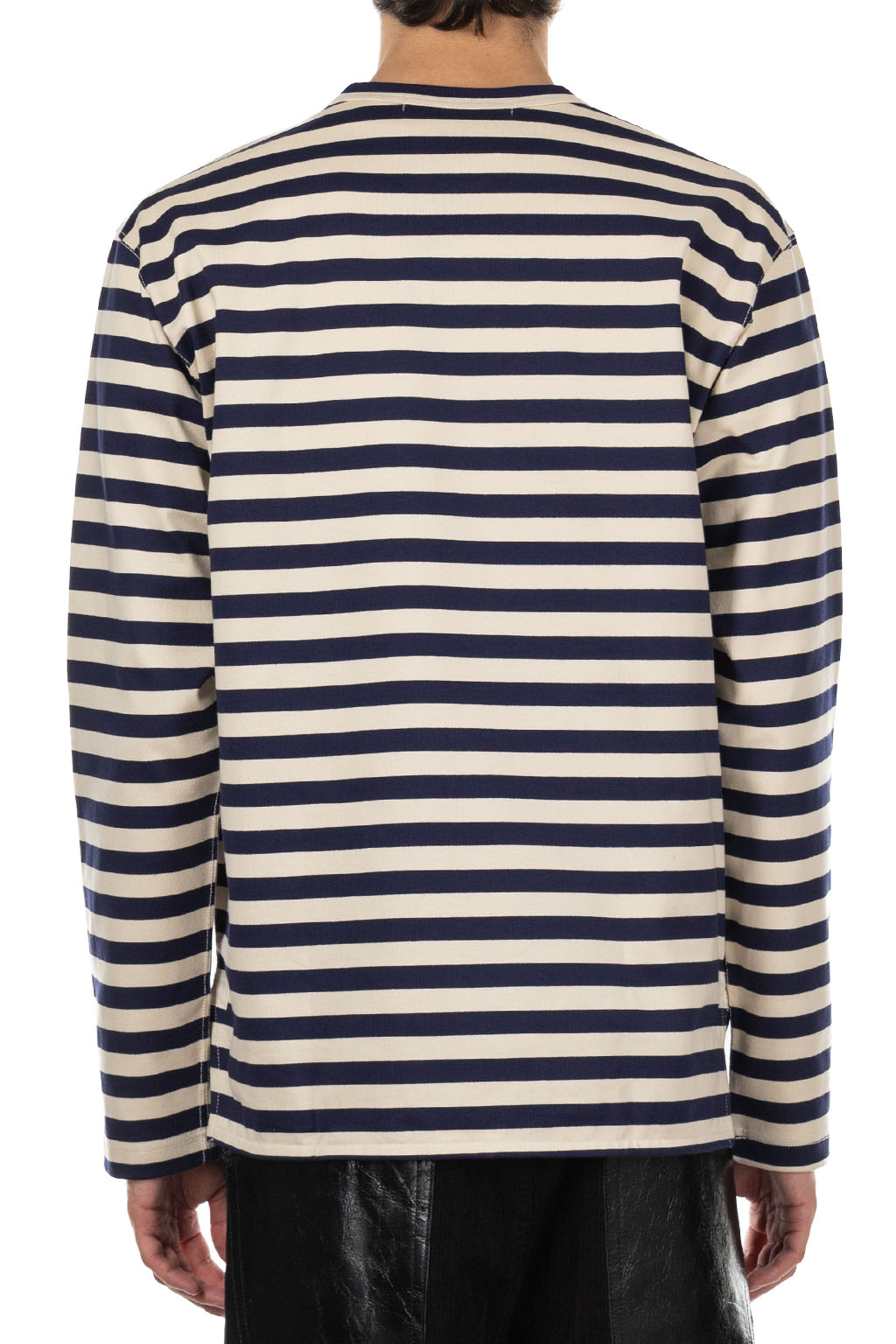 Junya Watanabe MAN - Cotton Jersey LS Tee - Navy x Natural