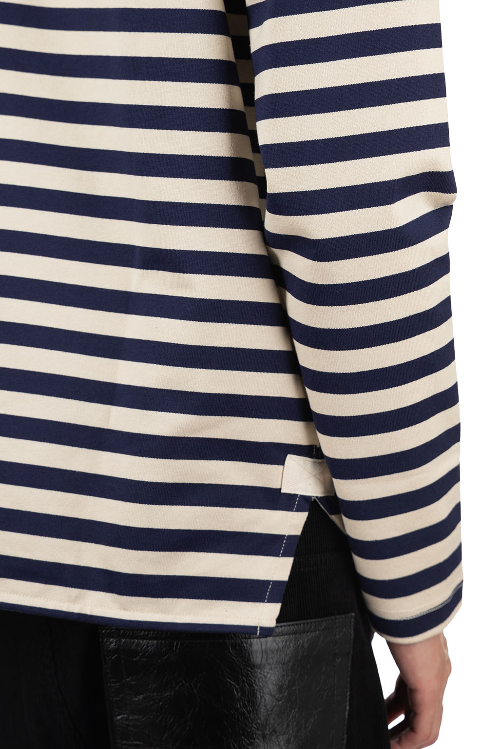 Junya Watanabe MAN - Cotton Jersey LS Tee - Navy x Natural