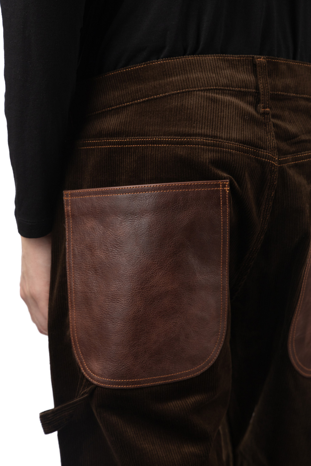 Junya Watanabe MAN - Cotton Corduroy x Leather Pants - Brown