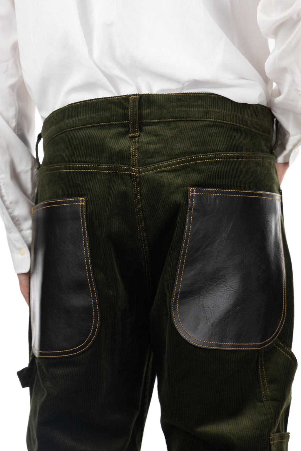 Junya Watanabe MAN - Cotton Corduroy x Leather Pants - Khaki