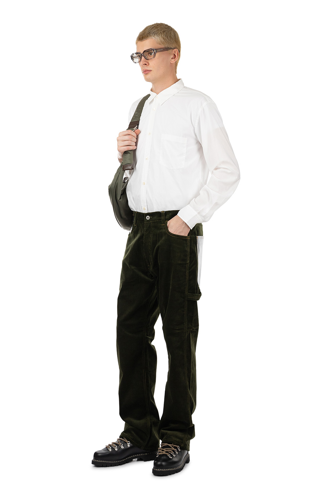 Junya Watanabe MAN - Cotton Corduroy x Leather Pants - Khaki