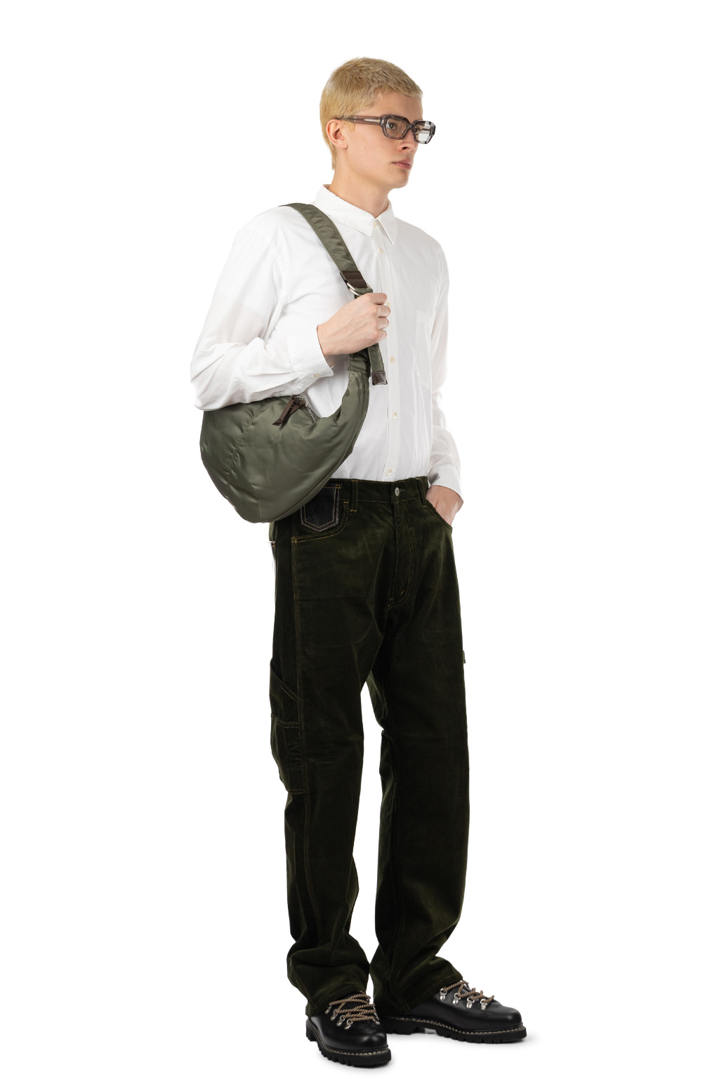 Junya Watanabe MAN - Cotton Corduroy x Leather Pants - Khaki