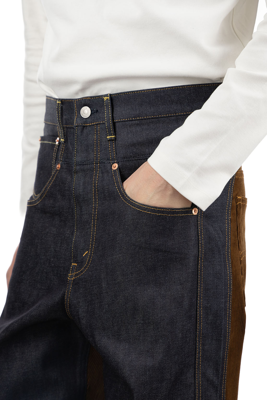Junya Watanabe MAN - Levi's Denim x Cotton Pants - Indigo x Brown