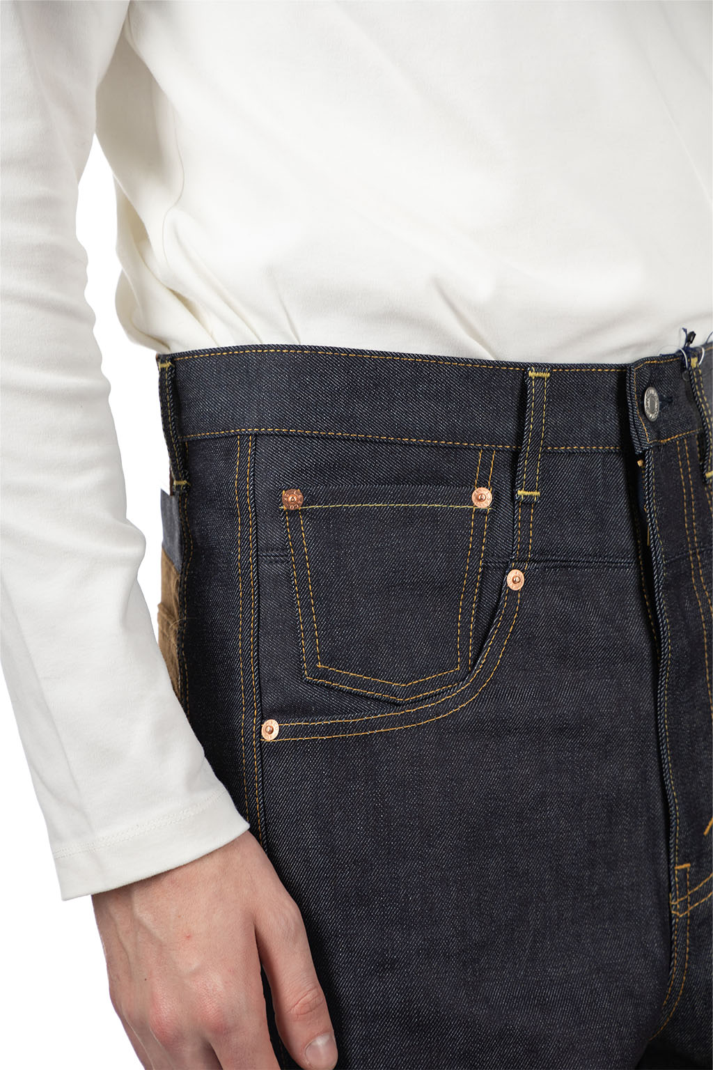 Junya Watanabe MAN - Levi's Denim x Cotton Pants - Indigo x Brown