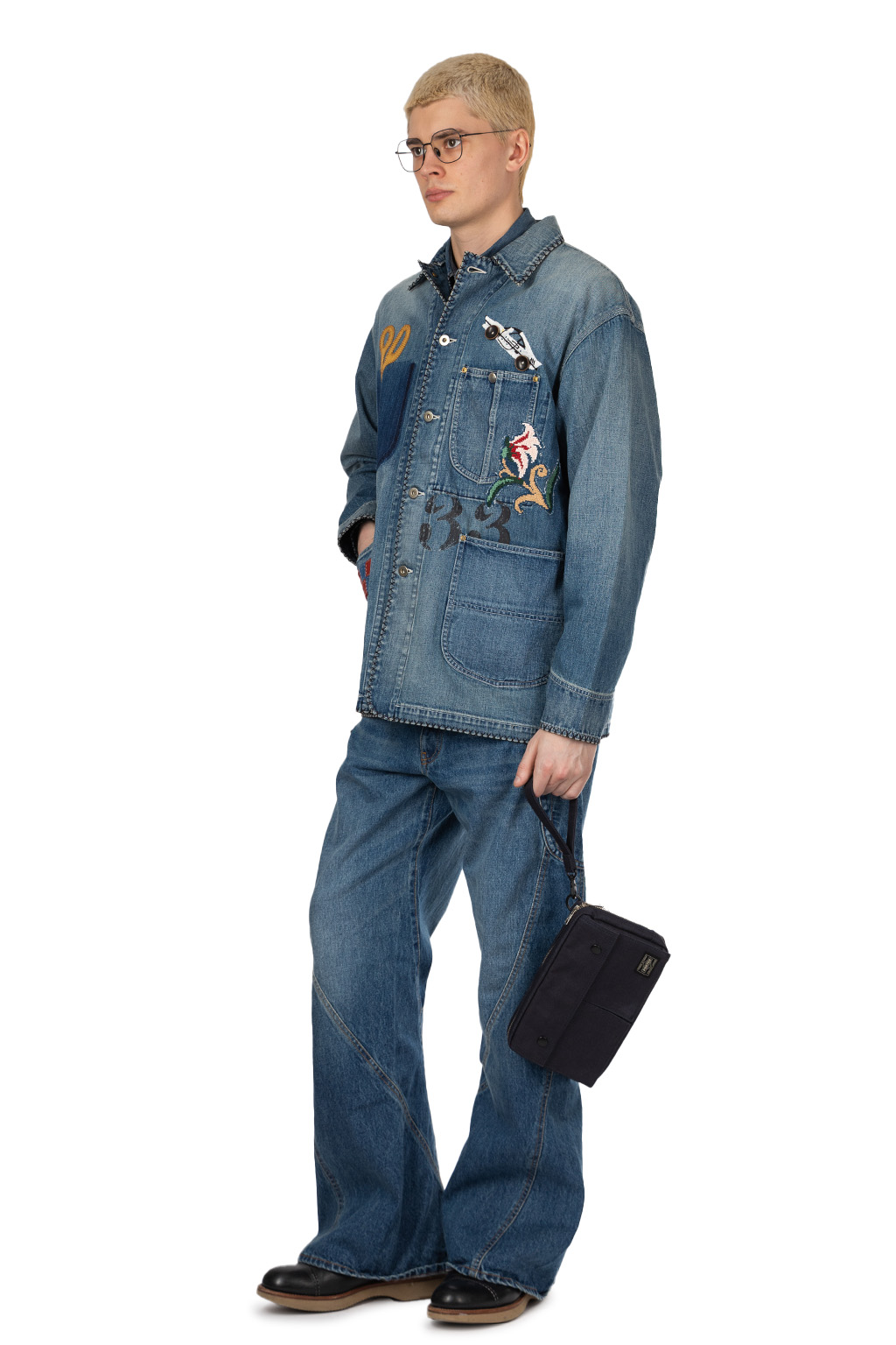 KHOKI - Hand-Embroidered Denim Coverall 