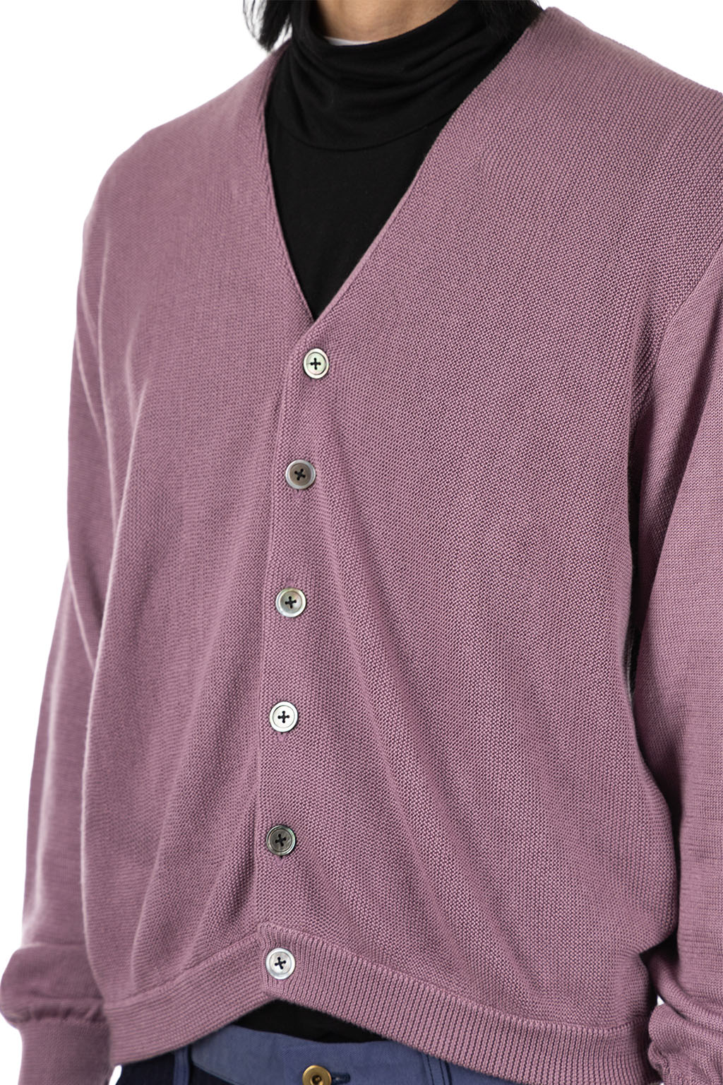 Kapital 10G ECO Knit Elbow CONEYBOWY Short Cardigan - Pink x Purple
