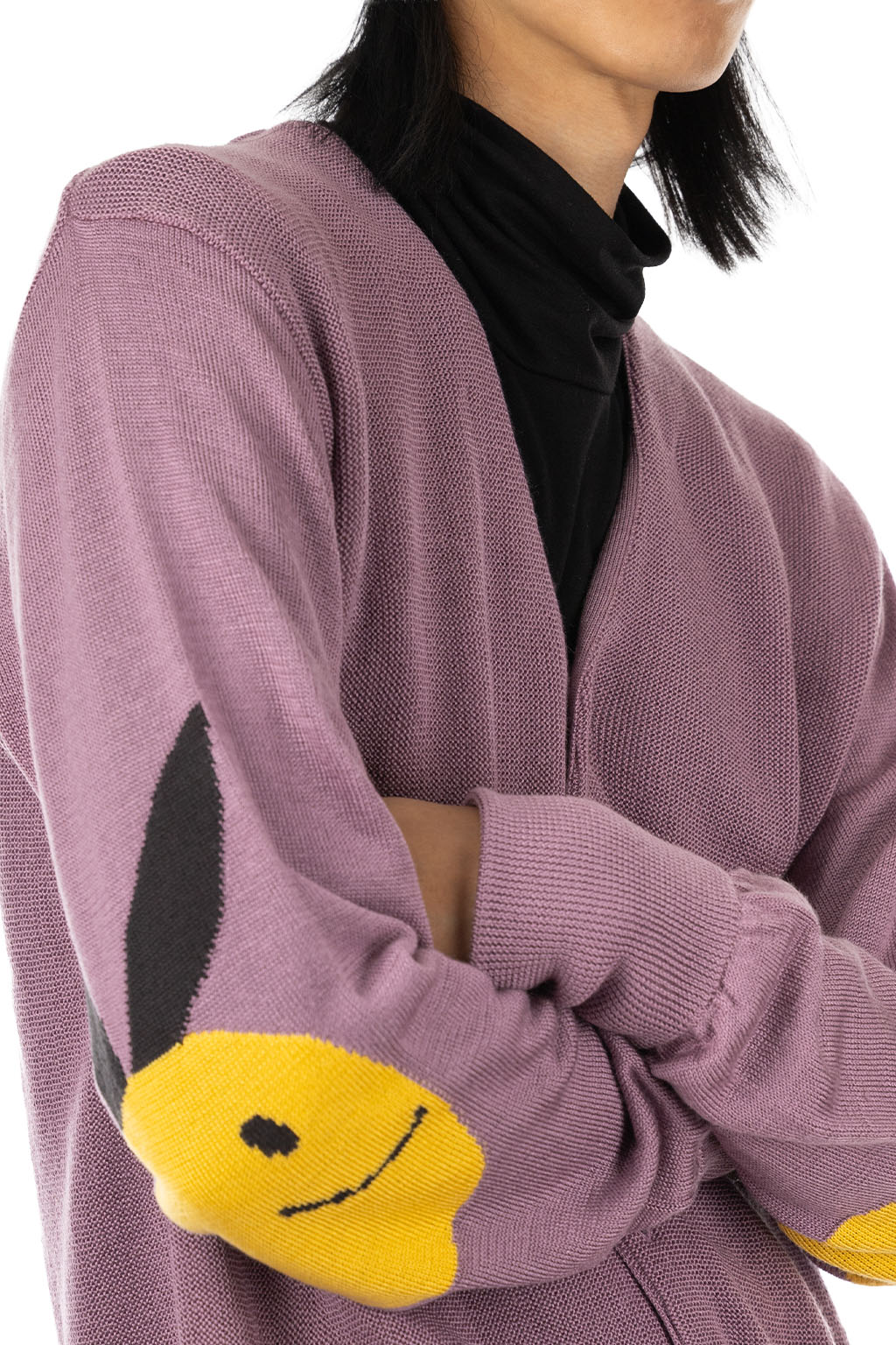 Kapital 10G ECO Knit Elbow CONEYBOWY Short Cardigan - Pink x Purple