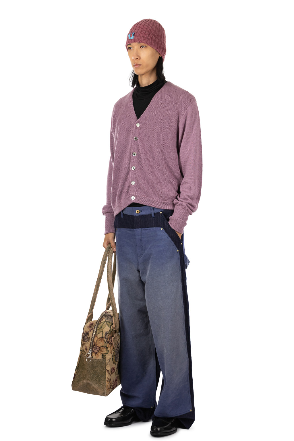 Kapital 10G ECO Knit Elbow CONEYBOWY Short Cardigan - Pink x Purple