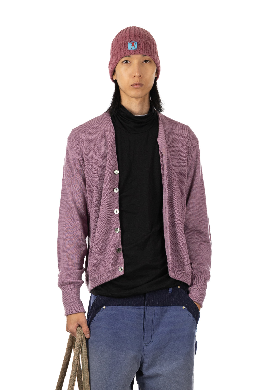 Kapital 10G ECO Knit Elbow CONEYBOWY Short Cardigan - Pink x Purple