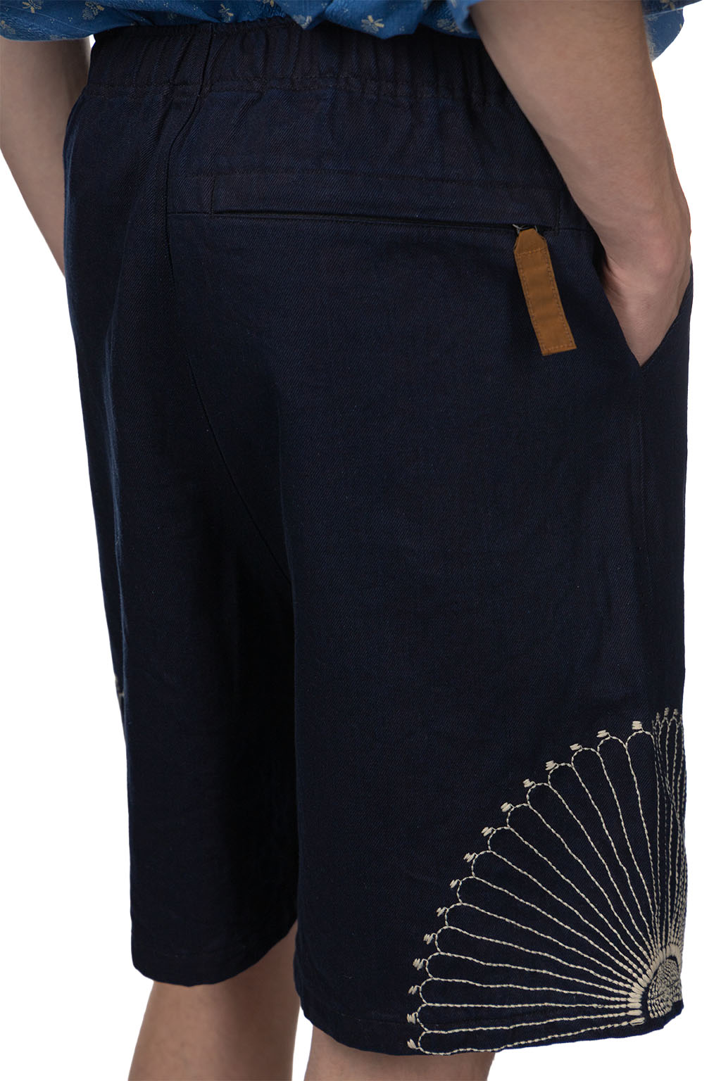 Kapital - 10oz IDGxIDG Denim EASY Short Pants -FUROSHIKI Embroidry     