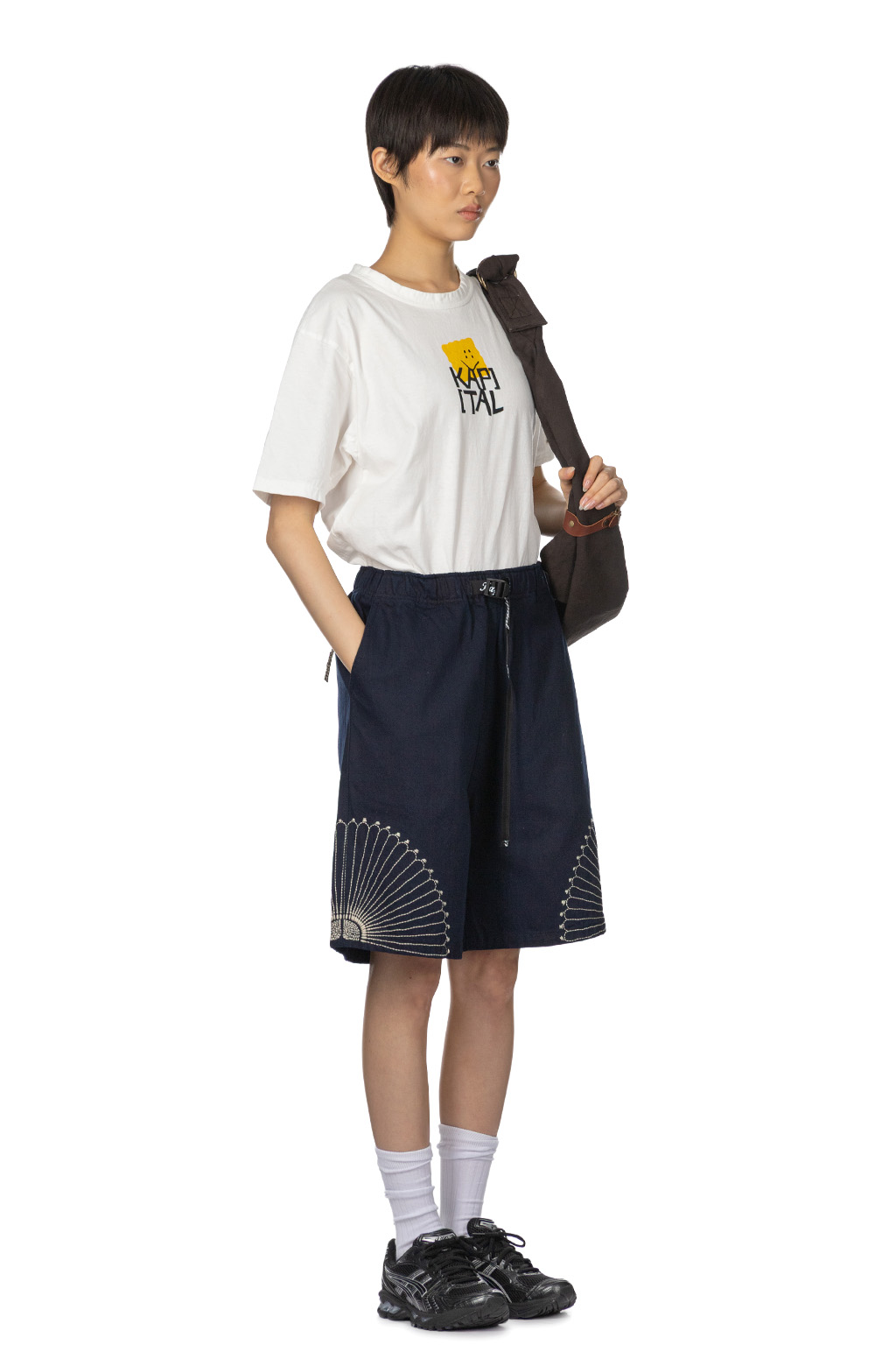 Kapital - 10oz IDGxIDG Denim EASY Short Pants -FUROSHIKI Embroidry     