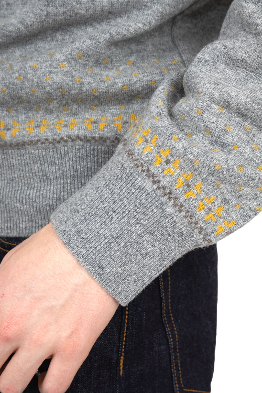 Kapital - 12G Wool Crew Neck Sweater (FLY GOOSE) - Grey