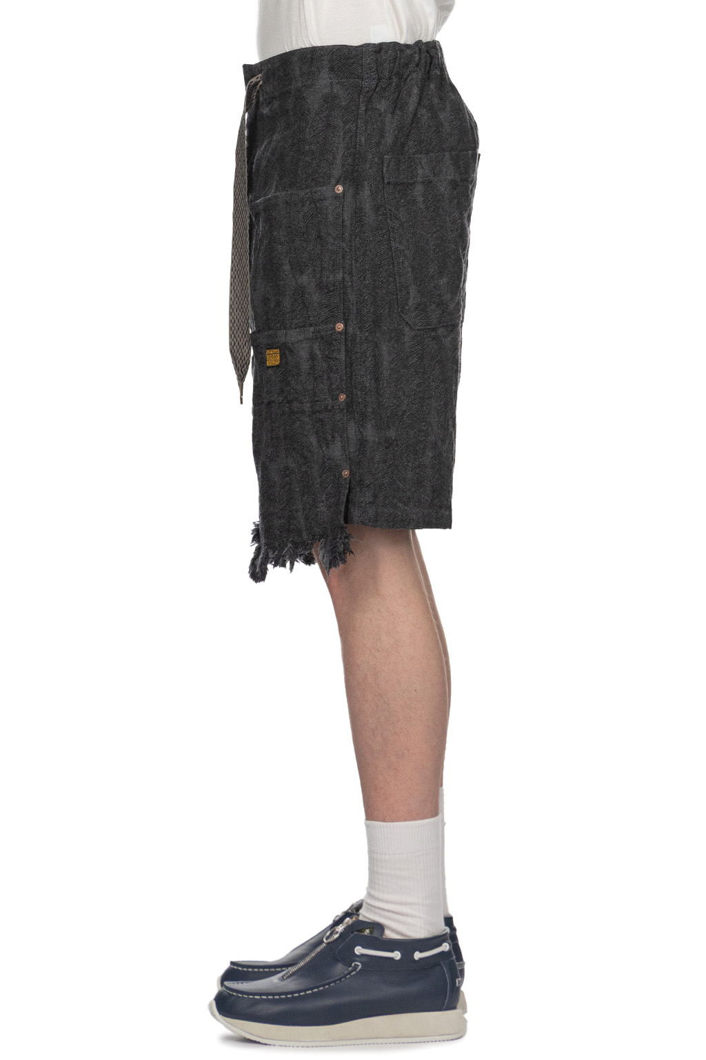 Kapital - 12oz Magpie Denim W-Knee Easy Short Pants - Black x Black