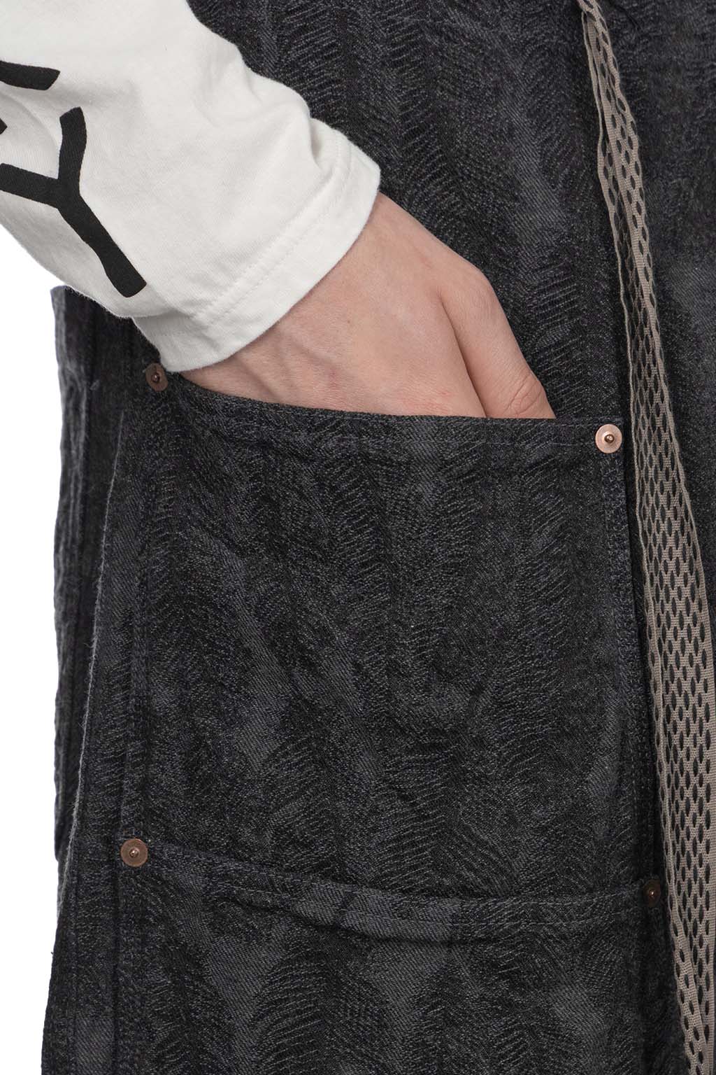 Kapital - 12oz Magpie Denim W-Knee Easy Short Pants - Black x Black