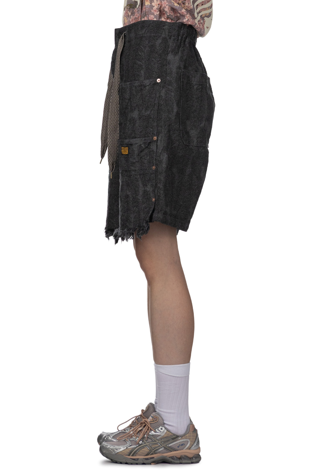 Kapital - 12oz Magpie Denim W-Knee Easy Short Pants - Black x Black