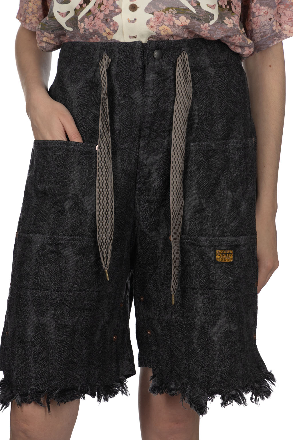 Kapital - 12oz Magpie Denim W-Knee Easy Short Pants - Black x Black