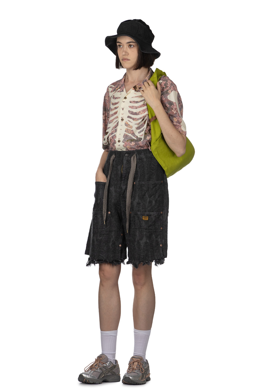 Kapital - 12oz Magpie Denim W-Knee Easy Short Pants - Black x Black