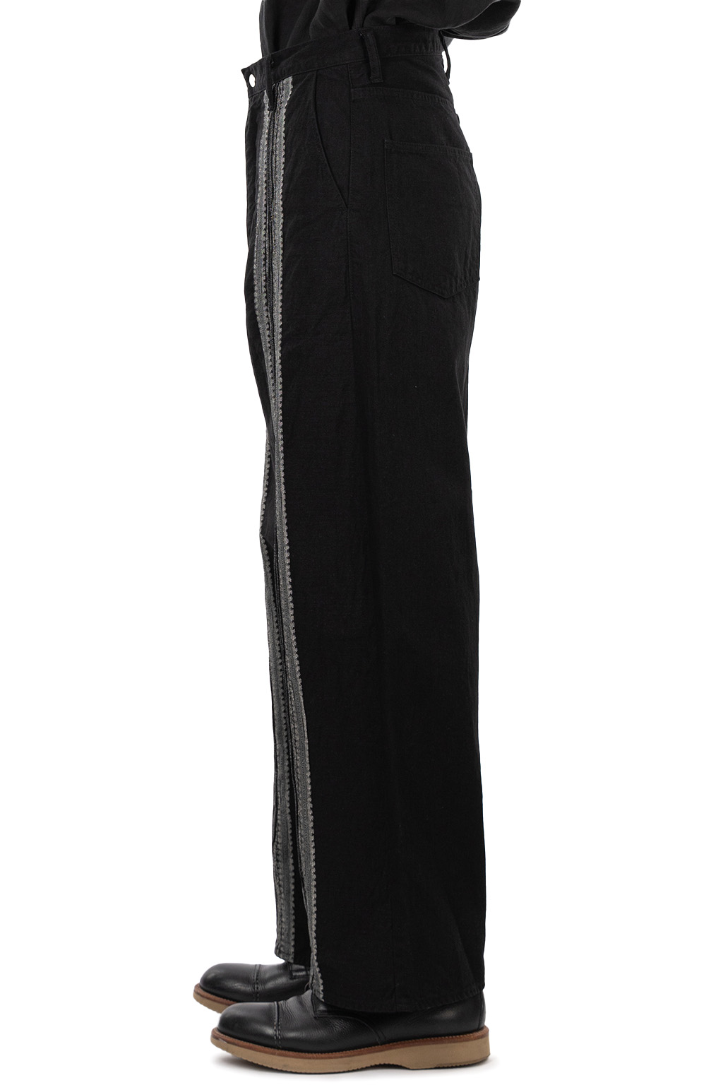 Kapital - 12oz YAGASURI Jaquard Denim PORT Baggy Pants - Black