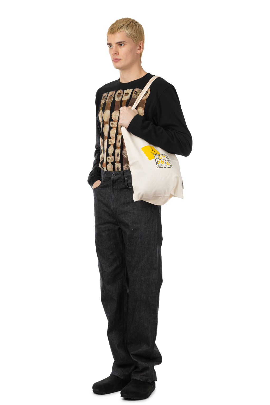 Kapital - 14oz BLK Denim 5P MONKEY TH (ZIP Ver.) - Black