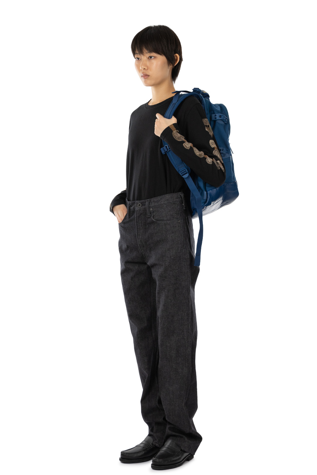 Kapital - 14oz BLK Denim 5P MONKEY TH (ZIP Ver.) - Black